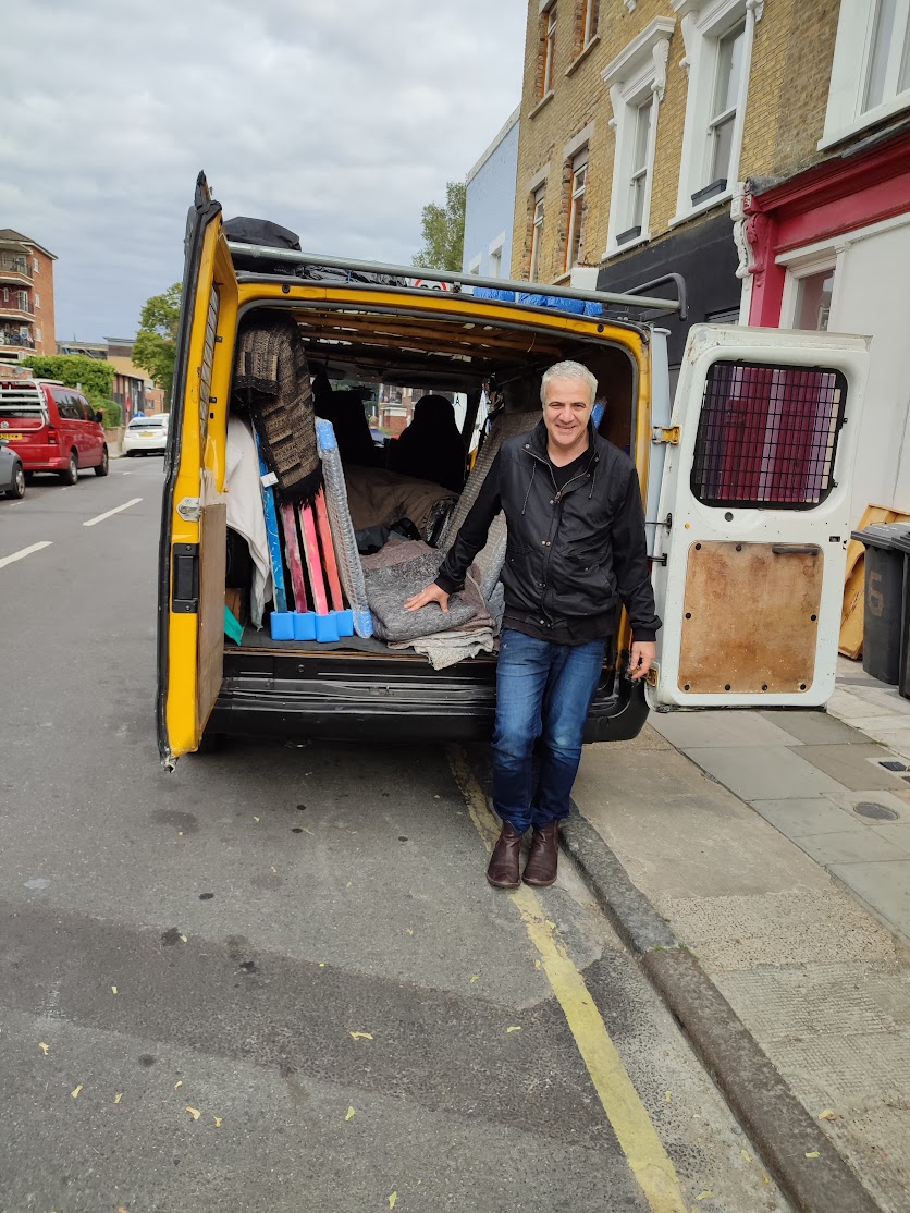 Art transport Kensington — painting wrapped in acid-free tissue and corner protectors